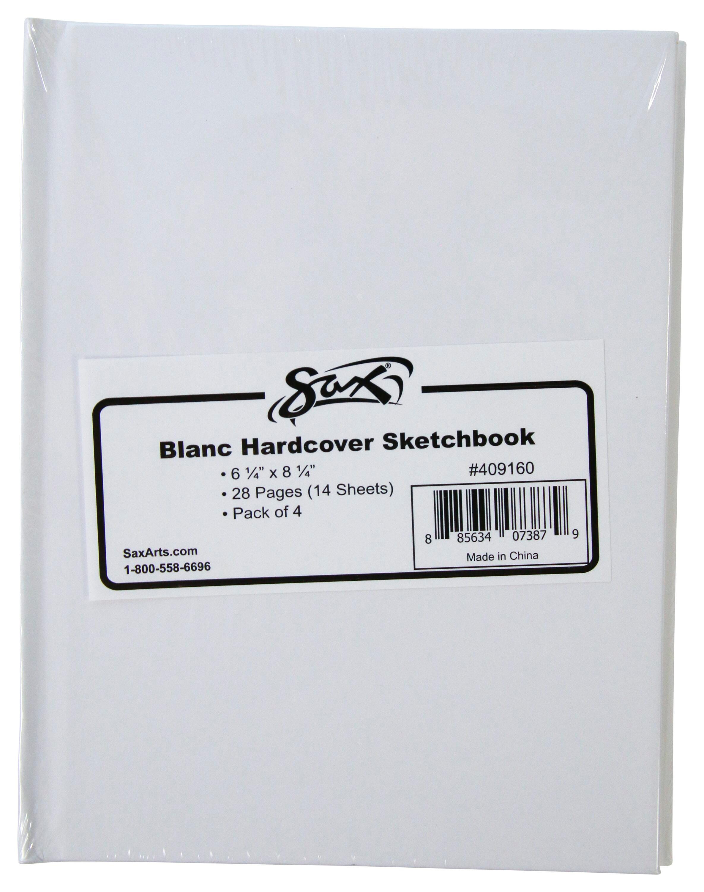 Image for Sax Blanc Books Hardcover Sketchbooks, 28 Sheets, 6-1/4 x 8-1/4 Inches, Pack of 4 from School Specialty