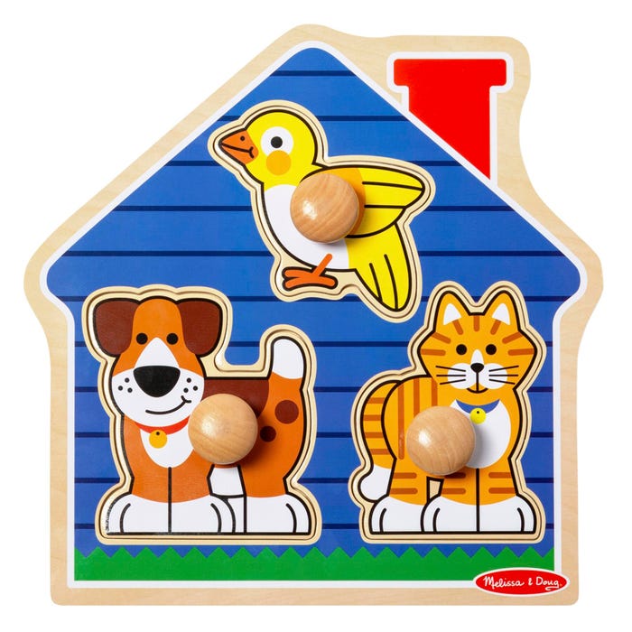 Melissa & Doug Pets Jumbo Knob Puzzle, 3 Pieces