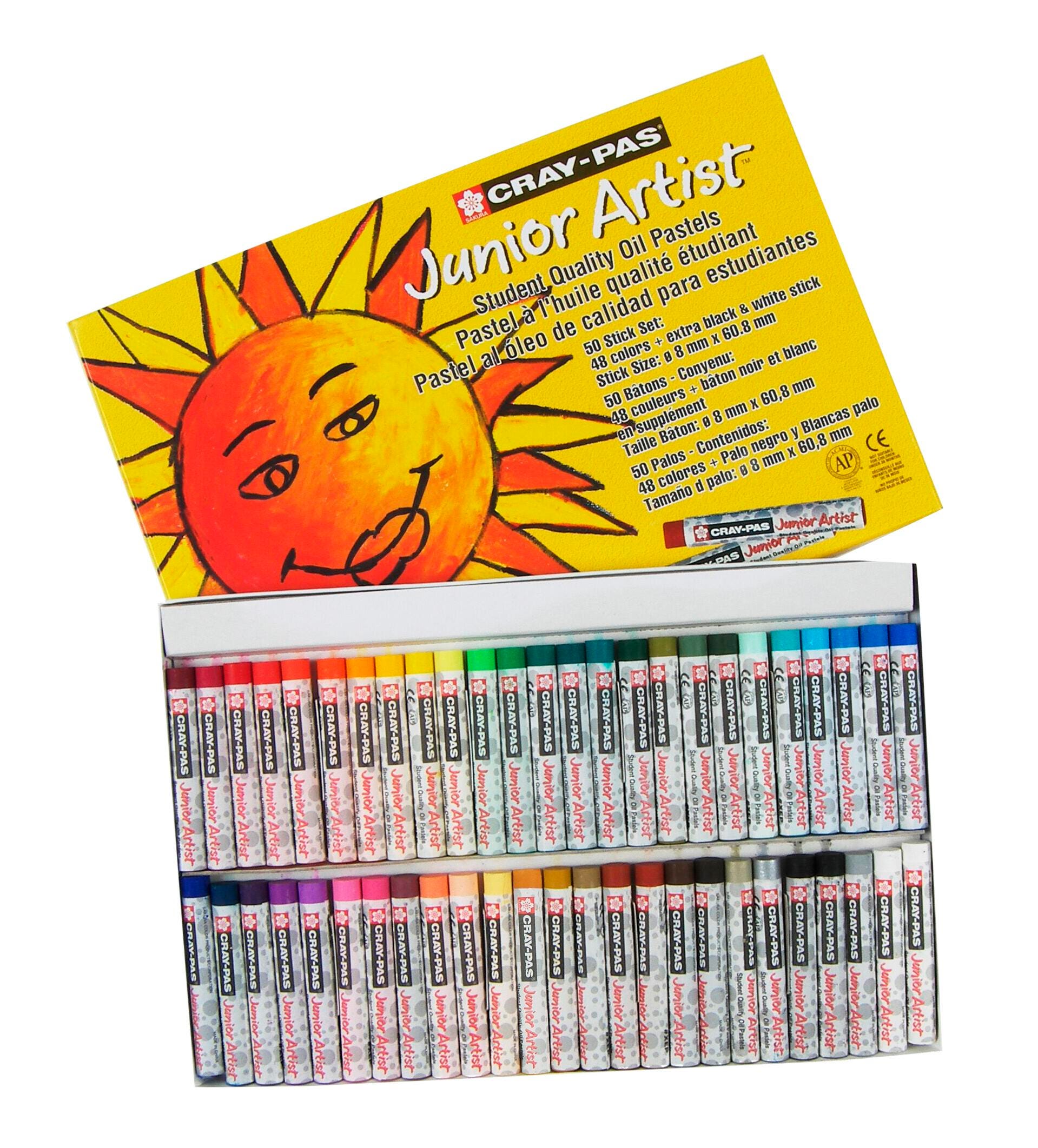 Sakura Cray-Pas Junior Artist Oil Pastels, Assorted Colors, Set of 50 227694