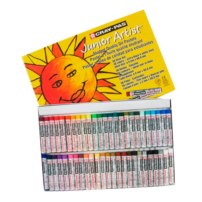 Sakura Cray-Pas Junior Artist Oil Pastels, Assorted Colors, Set of 50