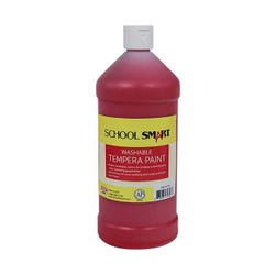 School Smart Washable Tempera Paint, Red, 1 Quart Bottle Item Number 2002747