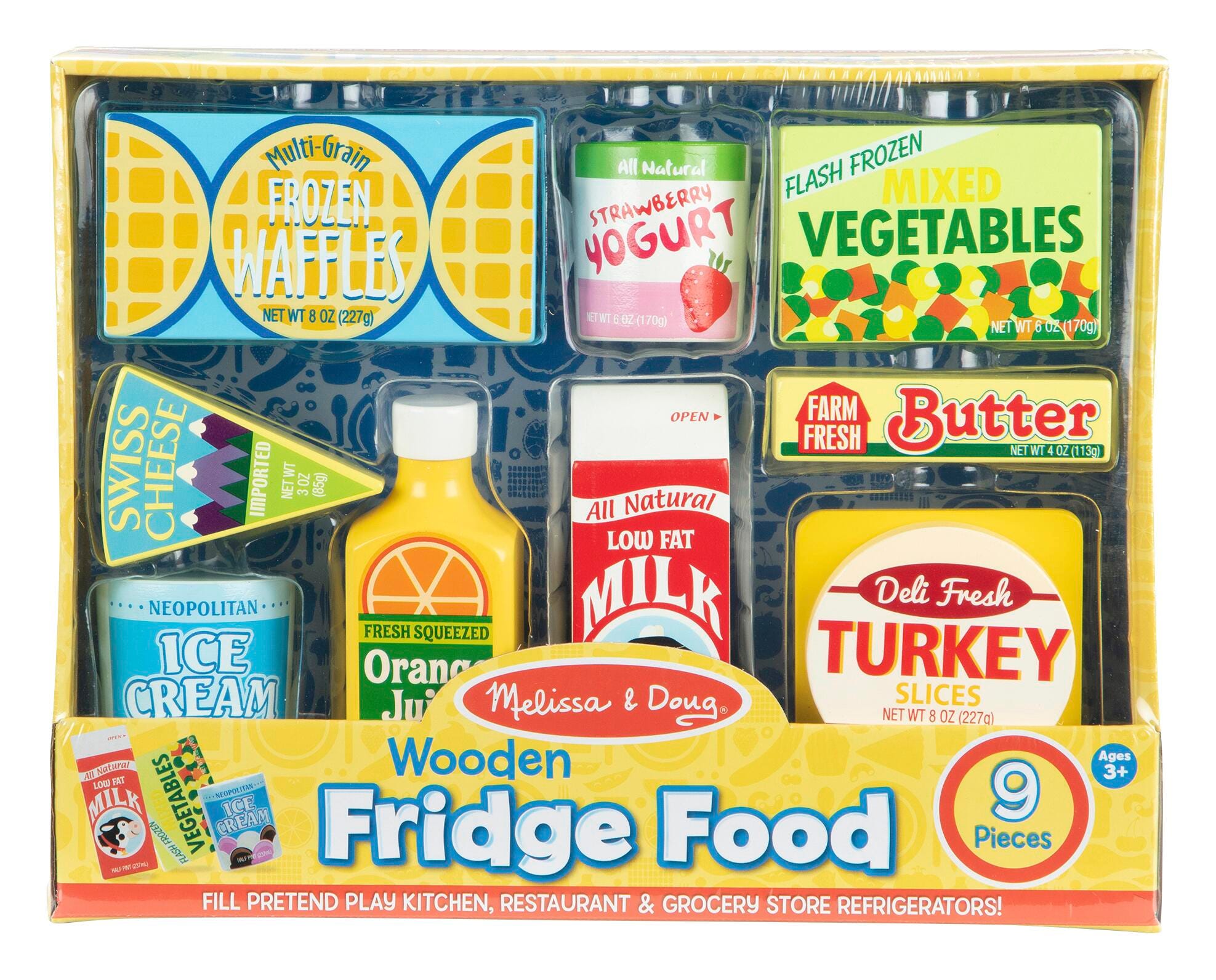 Image for Melissa & Doug Play Wooden Fridge Food Set, 9 Pieces from School Specialty