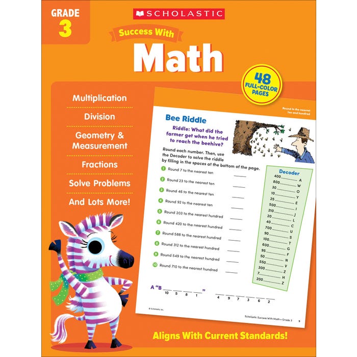 Scholastic Workbook Success With Math, Grade 3