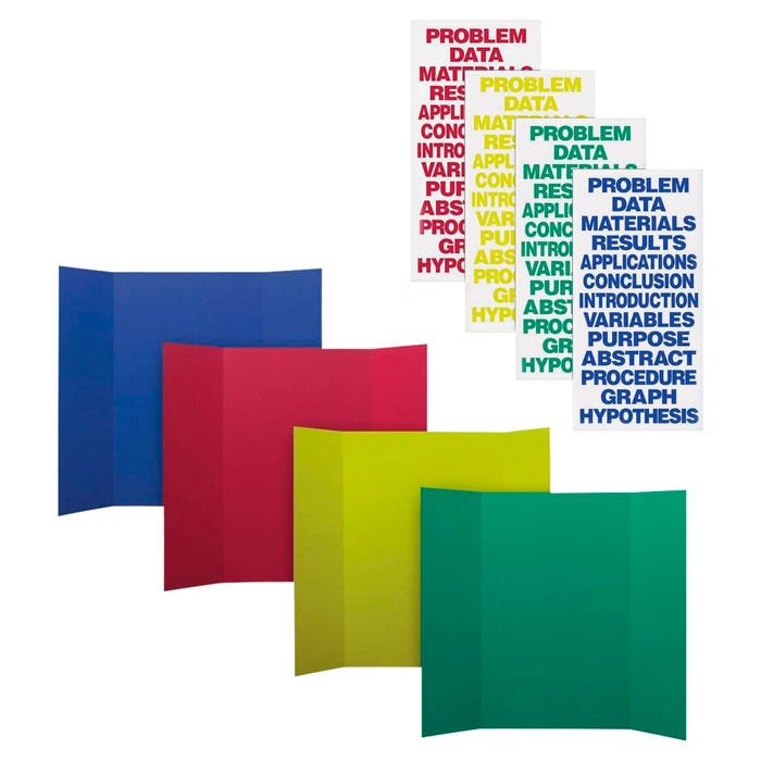 Flipside Project Board with Title, 36 x 48 Inches, Assorted Colors, Pack of 24