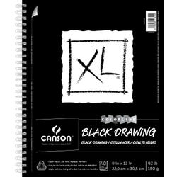 Canson XL Black Drawing Pad, Side Wire, 9 x 12 Inches, 40 Sheets Item Number 1595193