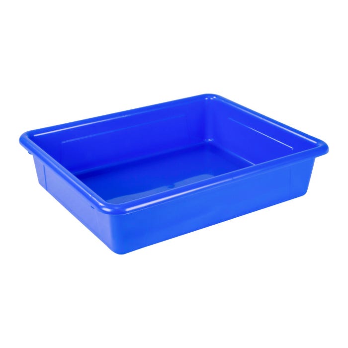 School Smart Storage Tray, Letter Size, 10-3/4 x 13-1/4 x 3 Inches, Blue