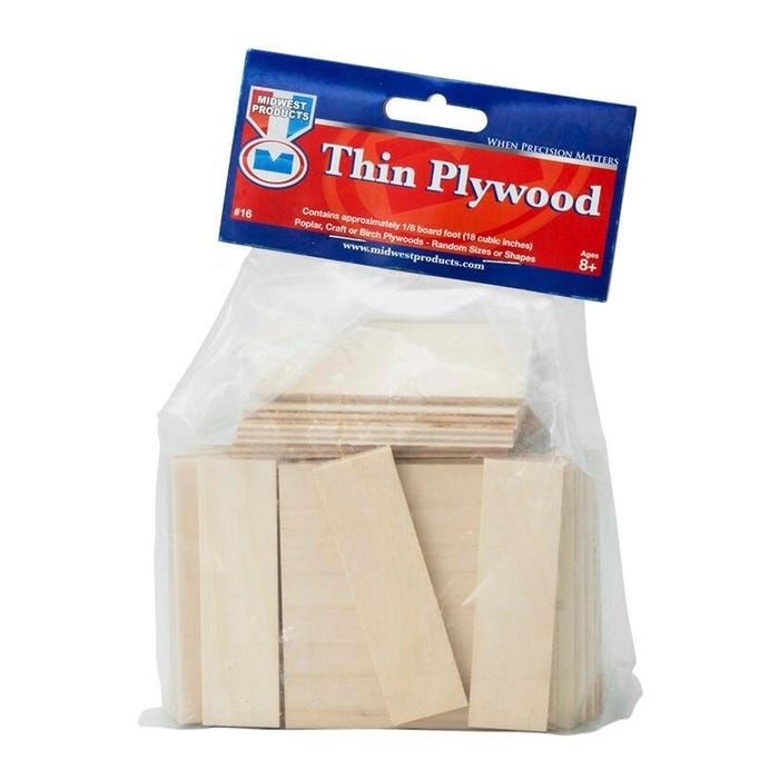 Midwest Products Thin Project Plywood with Economy Bag, Assorted Sizes