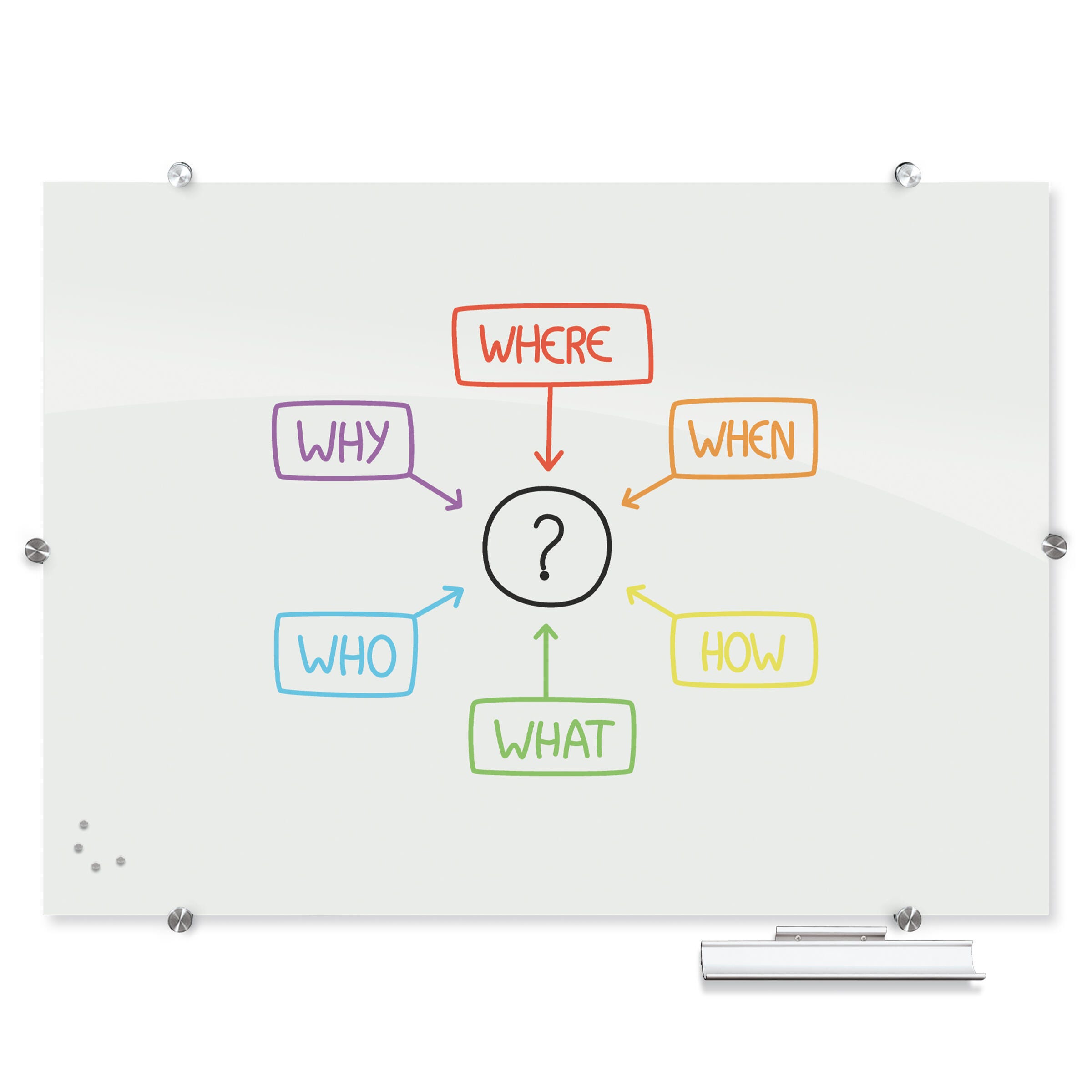 MooreCo Visionary Magnetic Glass Markerboard, 4 x 4 Feet, Gloss White 2217908