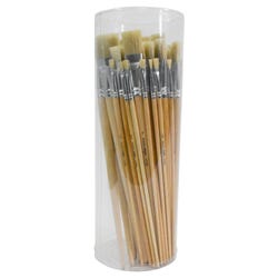 School Smart White Bristle Paint Brushes, Assorted Sizes, Set of 72 402743