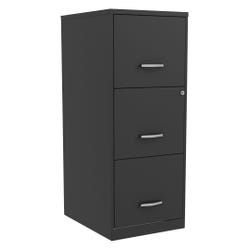 Lorell SOHO Vertical File, 3 Drawer, Black