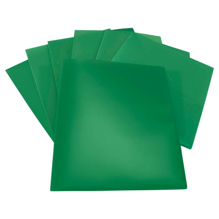 School Smart 2-Pocket Poly Folders, Green, Pack of 25