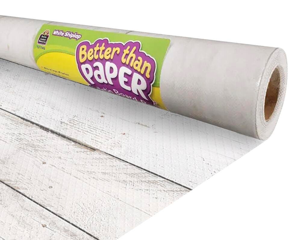Image for Teacher Created Resources Better Than Paper Bulletin Board Roll, White Shiplap from School Specialty