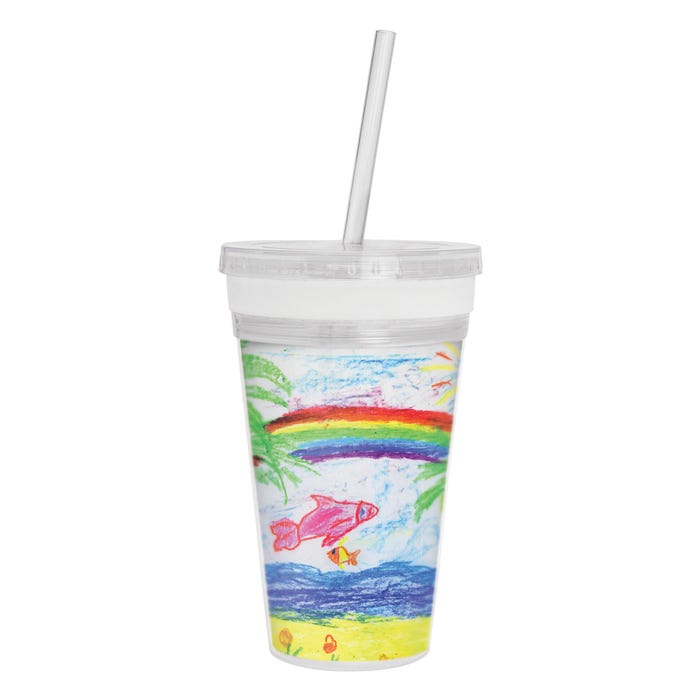 Thermo-Temp Design Your Own Tumbler w/ Straw, 16 Ounces, Plastic