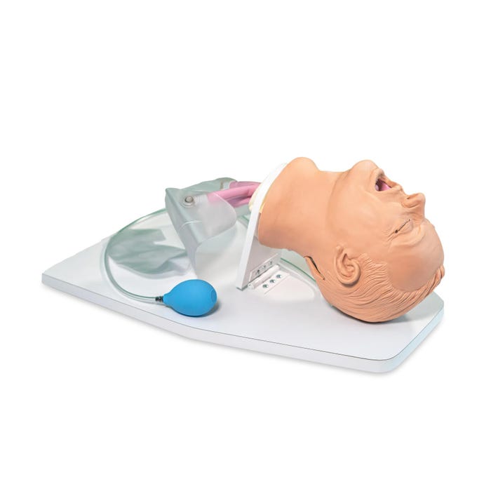 NASCO Airway Larry Airway Management Trainer with Stand, Light Skin Tone
