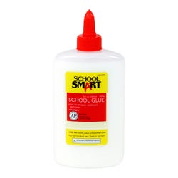 School Smart Washable School Glue, 8 Ounce Bottles, White, Pack of 12 2124033