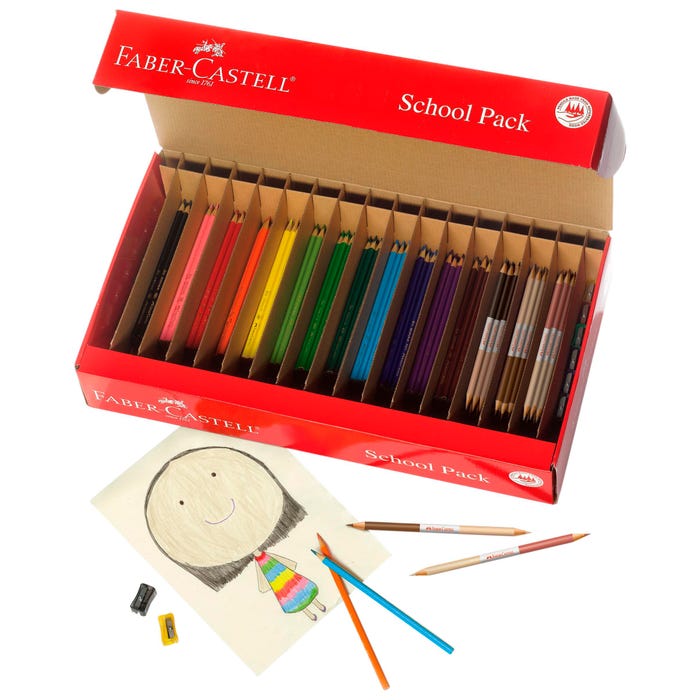 Faber-Castell World Colors Colored EcoPencils School Pack, 15- Assorted Colors, Set of 300