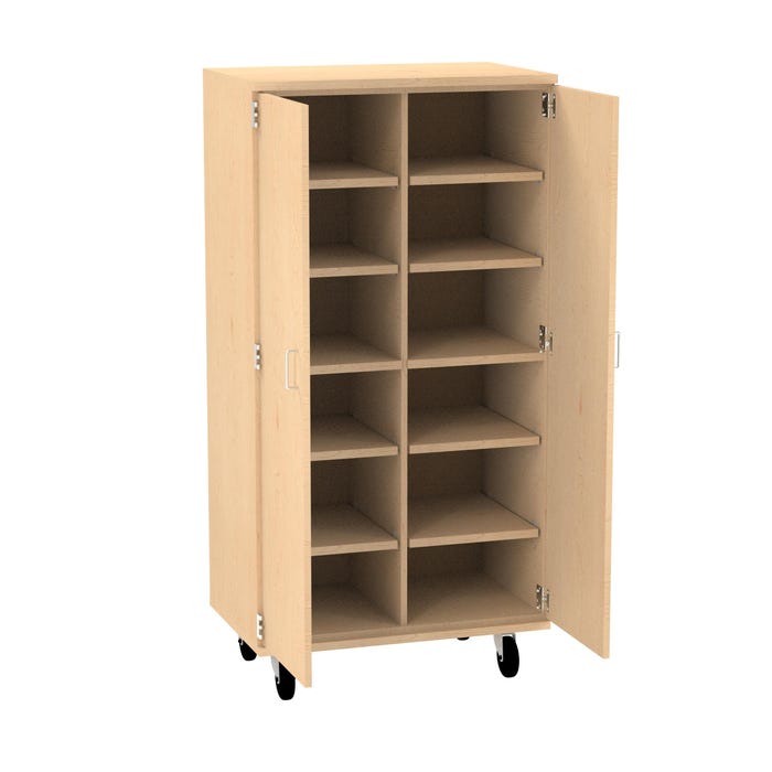 WB Manufacturing Replay Mobile Transporter Storage with Vertical Divider, 10 Shelves