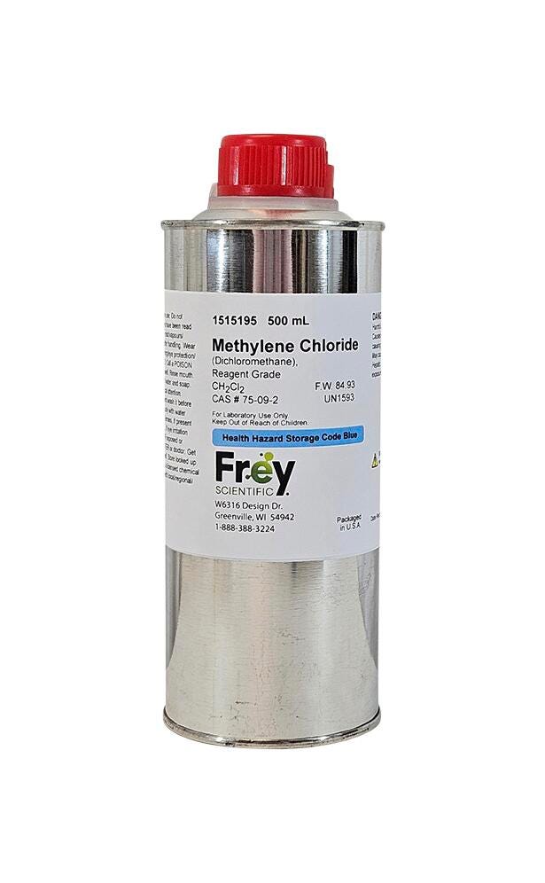 Frey Scientific Methylene Chloride, 500mL, Reagent Grade 1515195