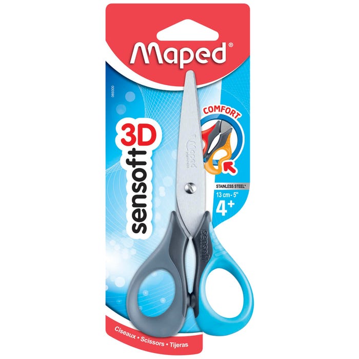 Maped 3D Sensoft Right Handed Scissors, 5 Inches, Blunt