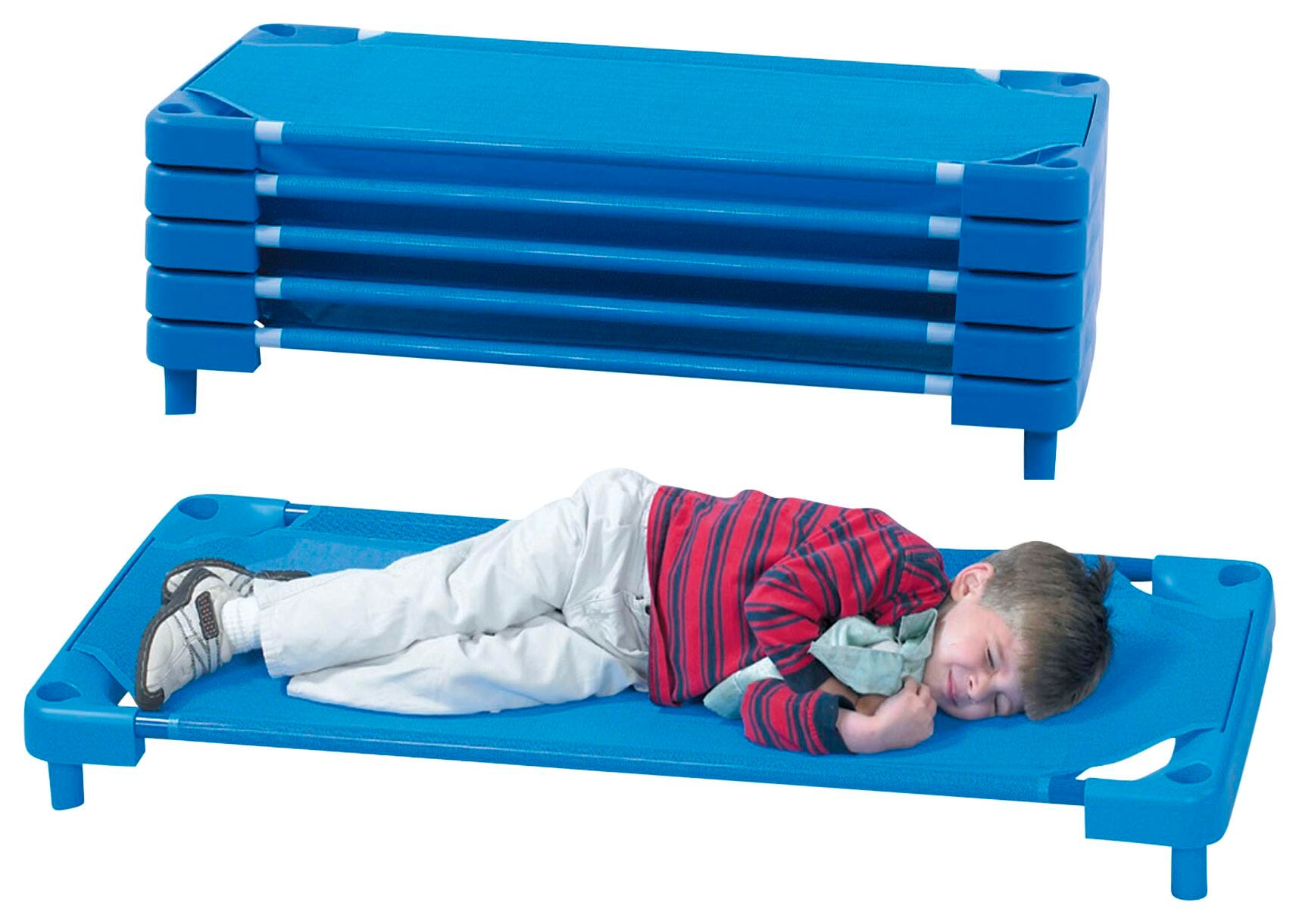Children's Factory Assembled Stacking Standard Premium Rest Time Cot, 52 x 21-1/2 x 5 Inches, Set of 5, Item Number 1359989