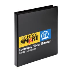 Image for School Smart Round Ring View Binder, Polypropylene, 1/2 Inch, Black from School Specialty