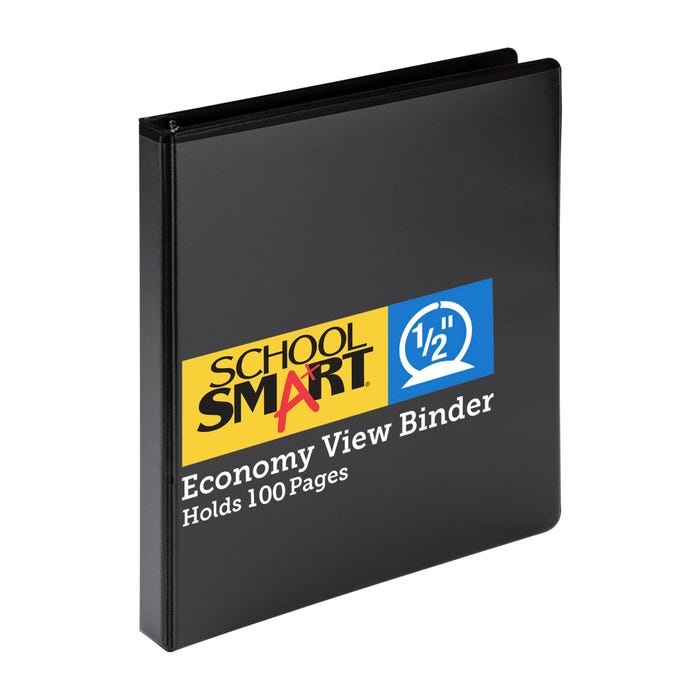 Image for School Smart Round Ring View Binder, Polypropylene, 1/2 Inch, Black from School Specialty