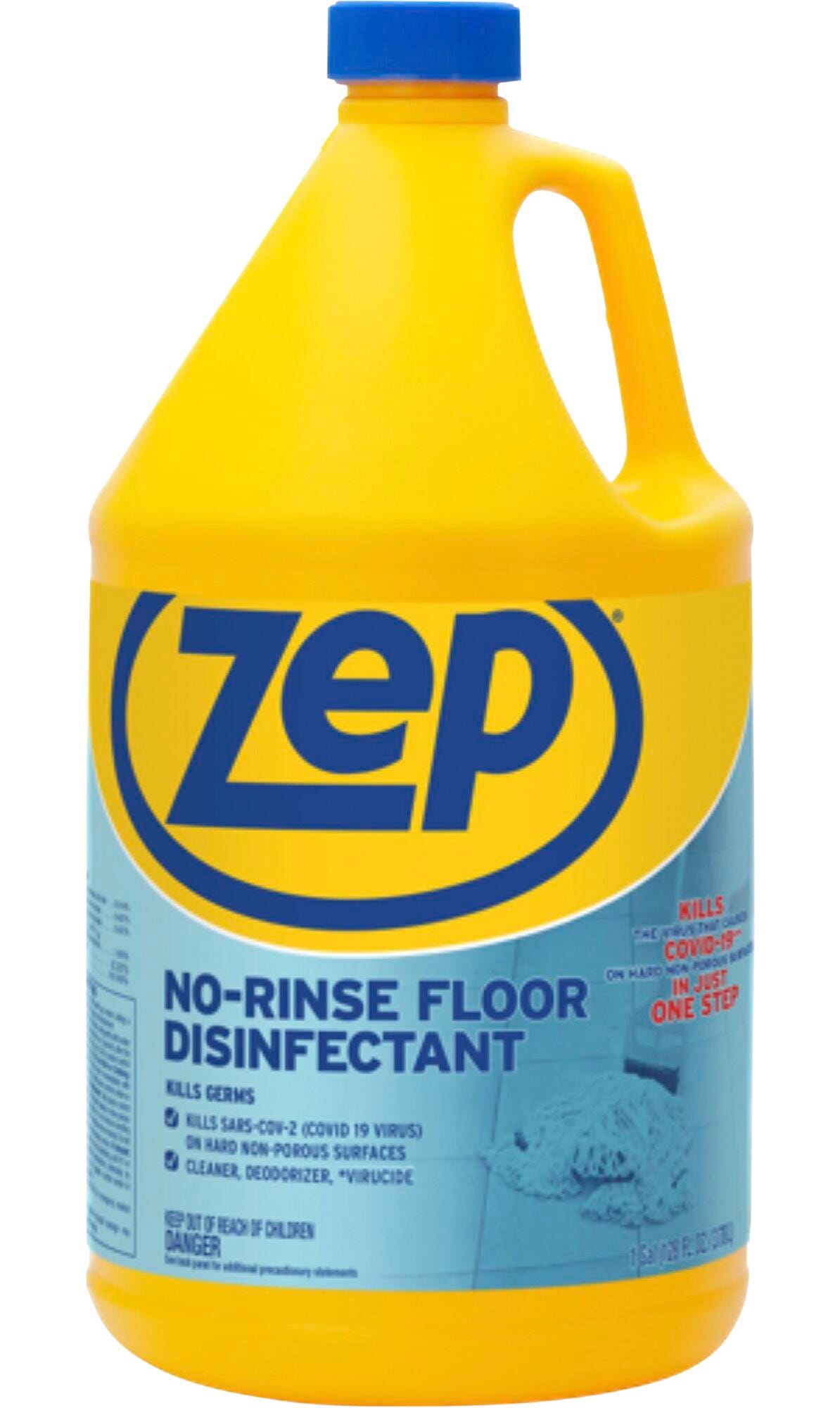 Zep No-Rinse Floor Disinfectant, 128 Fluid Ounces, Blue, Item Number 2009839