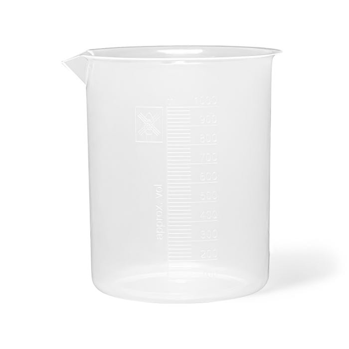 United Scientific Wide Spout Beakers, Polypropylene, 1000 Milliliters, Pack of 3
