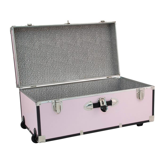 Seward Collegiate Collection Footlocker Trunk with Wheels, 30 Inches, Blush