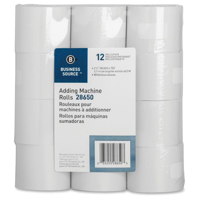 Business Source Copy & Multipurpose Paper Roll, 2-1/4 Inches x 150 Feet, Pack of 12 Rolls