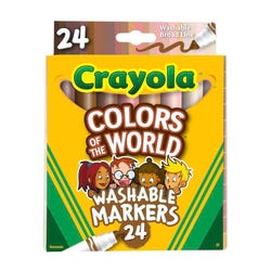 Crayola Colors of the World Washable Markers, Broad Line, Assorted Colors, Set of 24 2090272