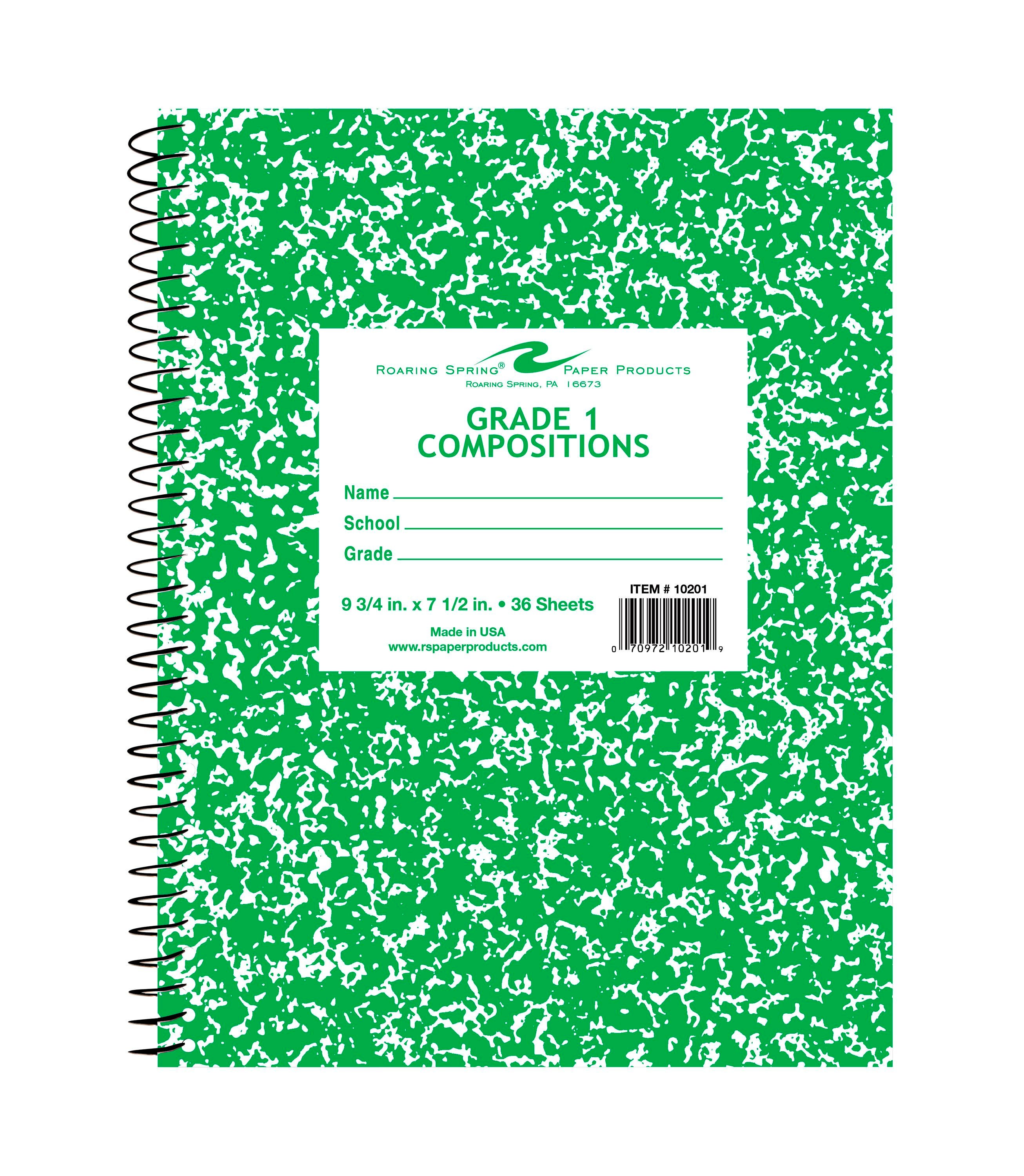 Roaring Spring Grade One Ruled Notebook, 9-3/4 x 7-1/2 Inch, 36 sheets, Item Number 2103586