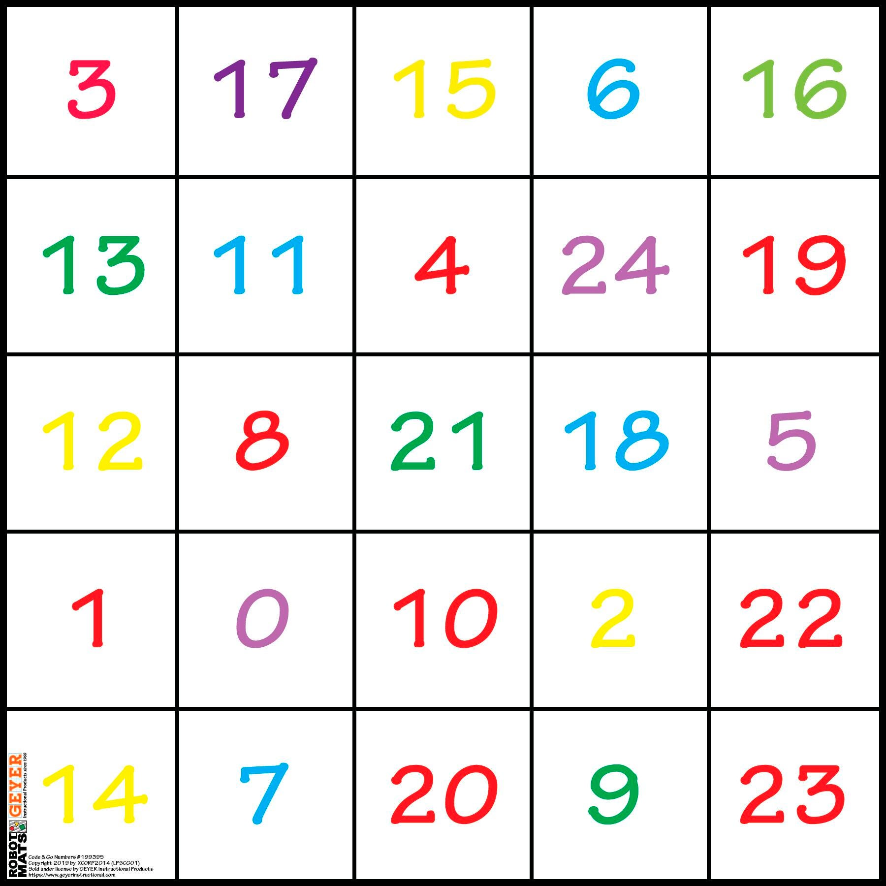 Geyer Instructional Numbers Code and Go Robotics Mat 2024756