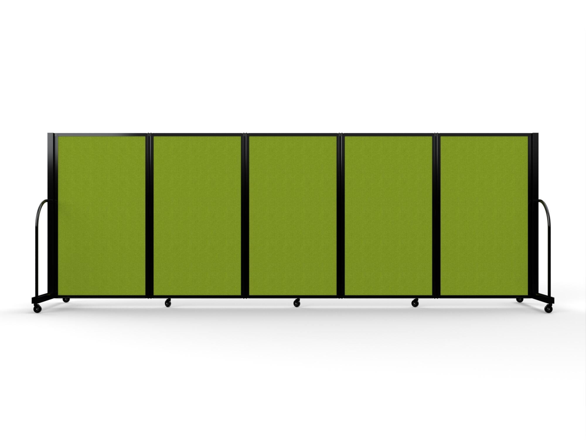 Screenflex Full Motion Room Divider, 5 Panels, 14 Feet 1 Inch, Black Trim 4002674