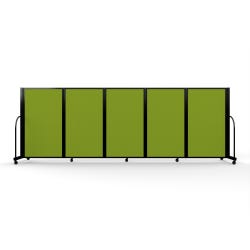 Screenflex Full Motion Room Divider, 5 Panels, 14 Feet 1 Inch, Black Trim 4002674