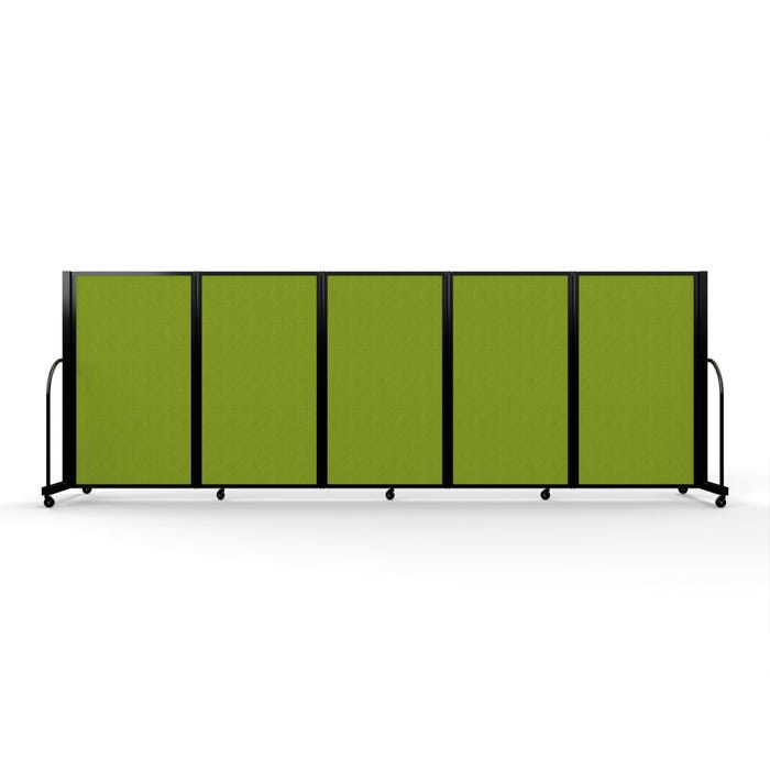 Screenflex Full Motion Room Divider, 5 Panels, 14 Feet 1 Inch, Black Trim
