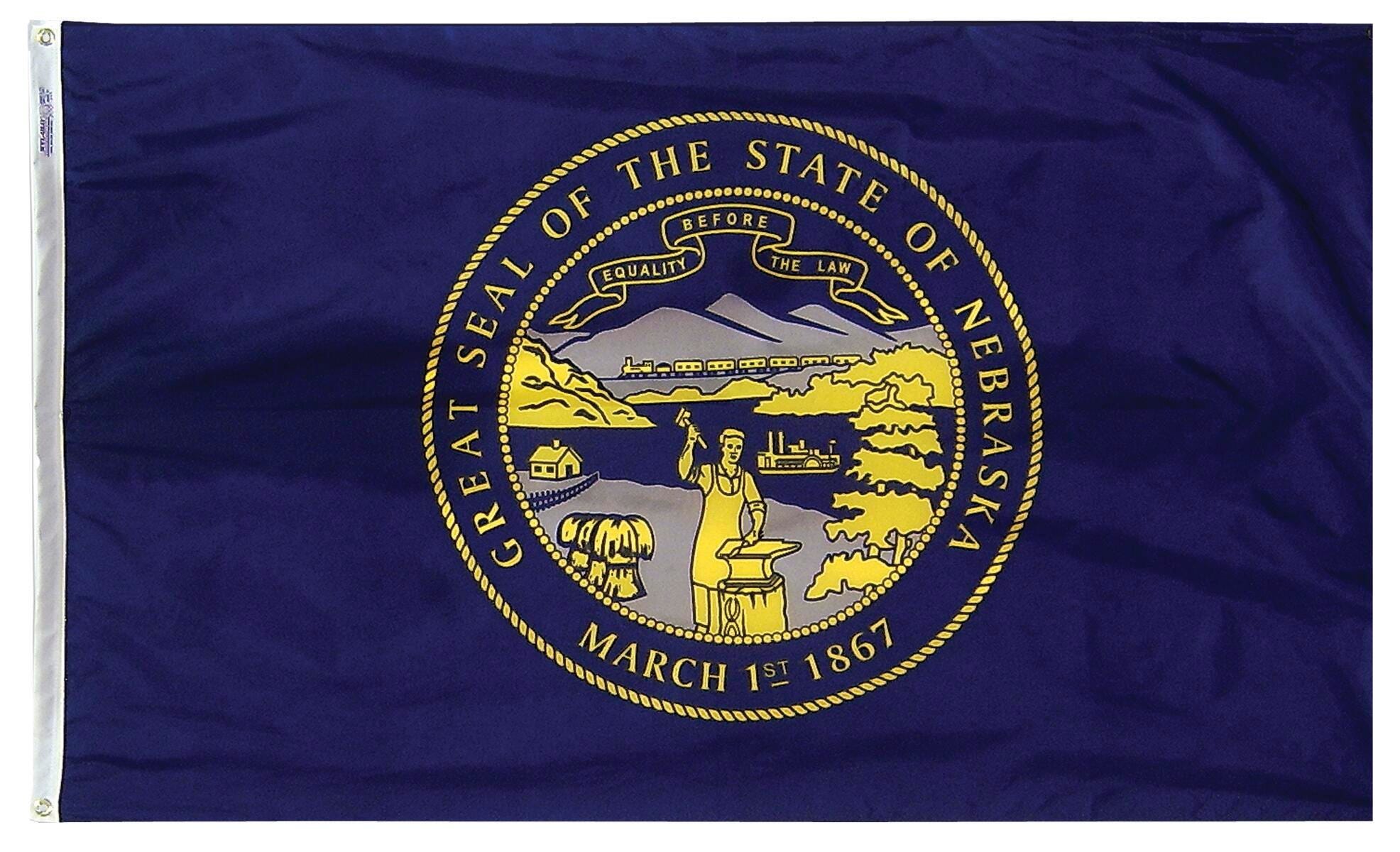 Image for Annin Nebraska State Flag, Nylon, Indoor, 3 x 5 Feet from School Specialty