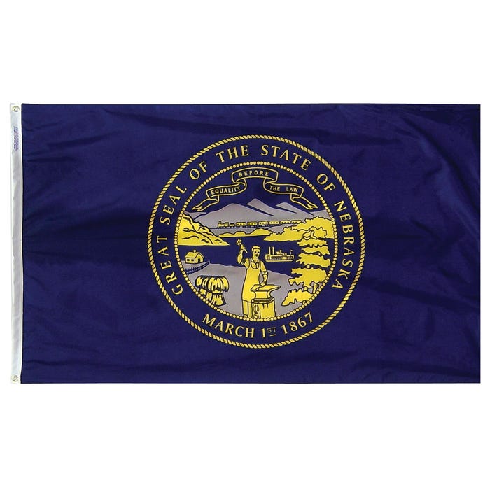 Annin Nebraska State Flag, Nylon, Indoor, 3 x 5 Feet