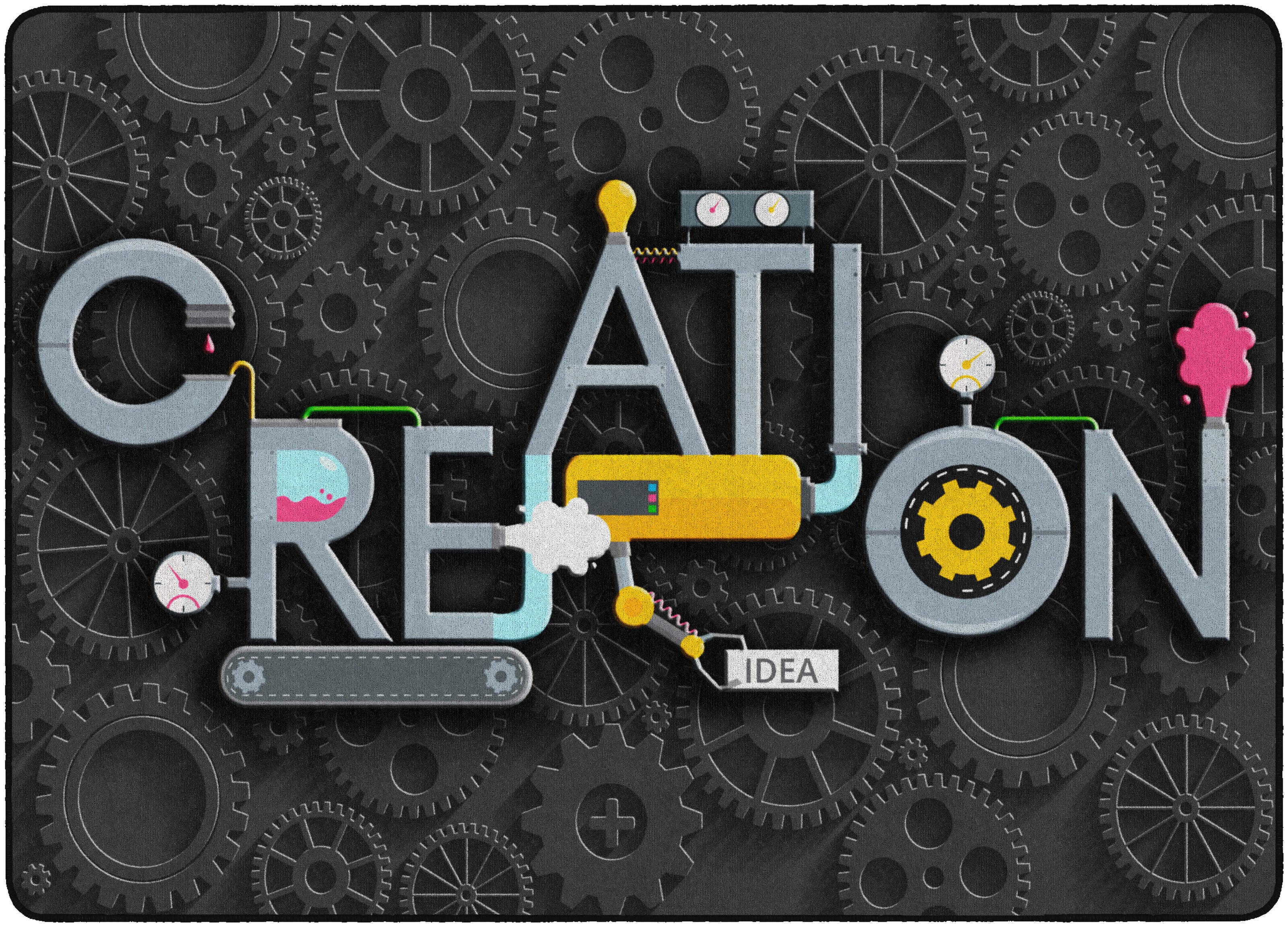 Flagship Carpets Creation Gears Carpet, Rectangle 4002394