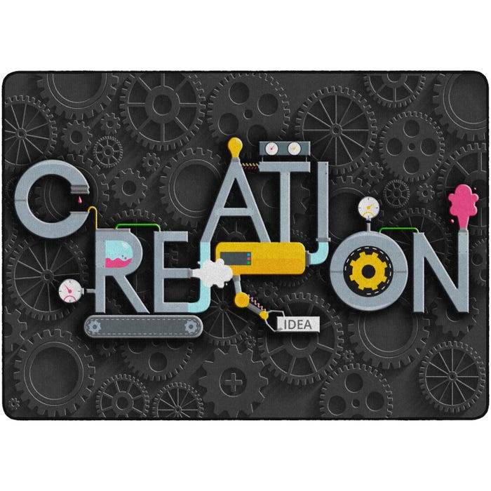 Flagship Carpets Creation Gears Carpet, Rectangle