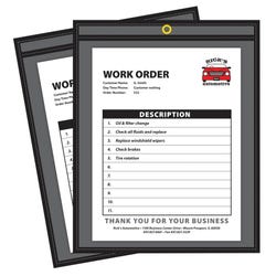 C-Line Dry Erase Reusable Pockets, One Side Clear, Black, 9 x 12 Inches, Pack of 25 2149796