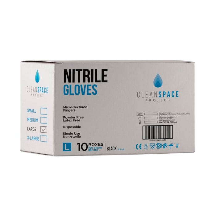Clean Space Project 5.5 Mil Industrial Nitrile Powder Free Gloves Large, 100 Per Box