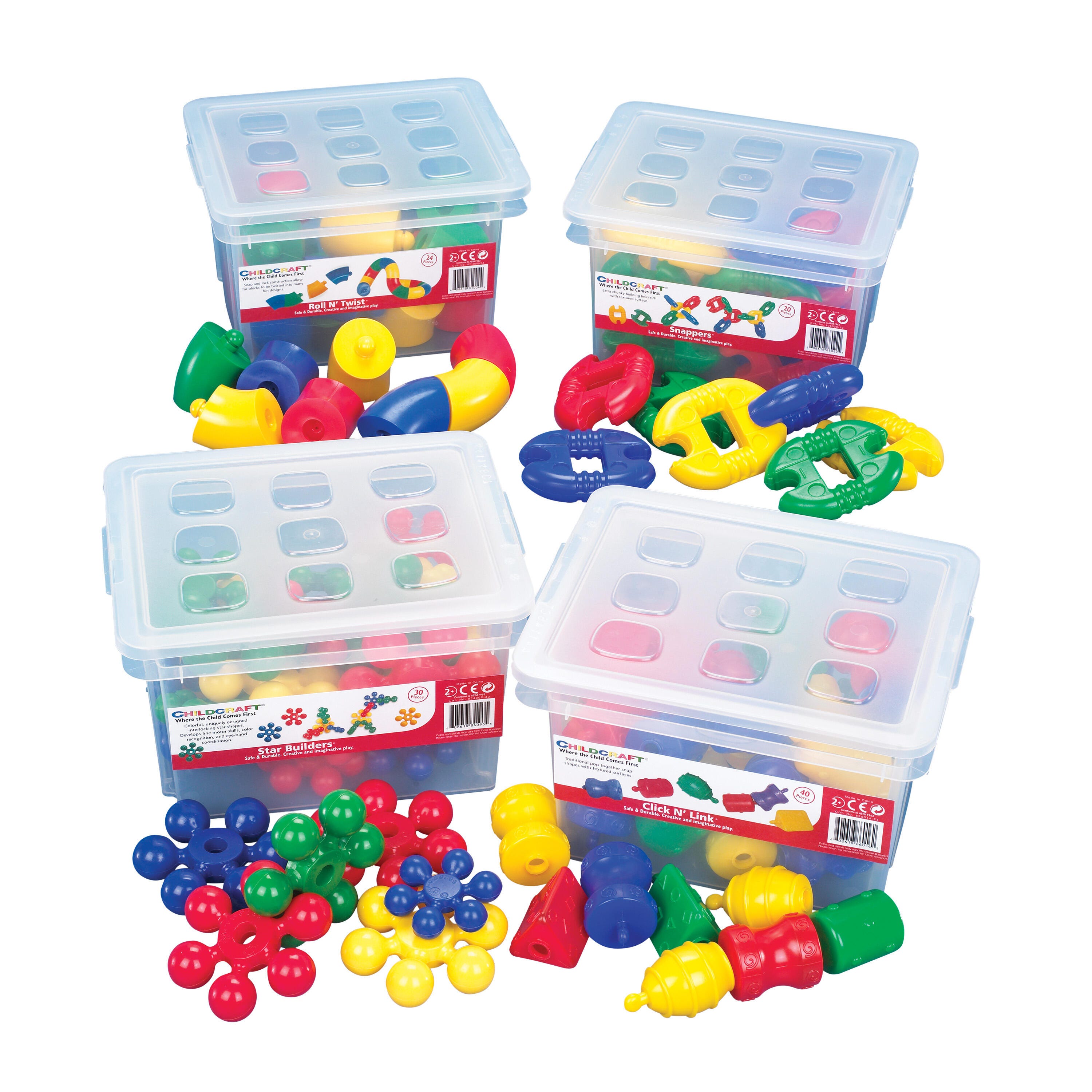Childcraft Toddler Manipulatives Kit B, Plastic Building Blocks, Set of 4 1441494