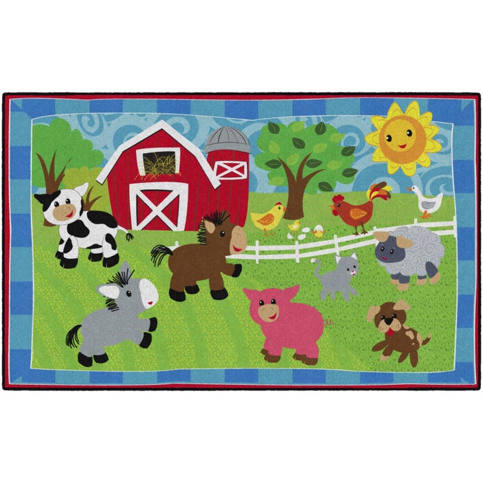 Flagship Carpets Cutie Barnyard Carpet, Rectangle