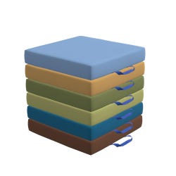 Childcraft Square Cushions, Assorted Colors, Set of 6