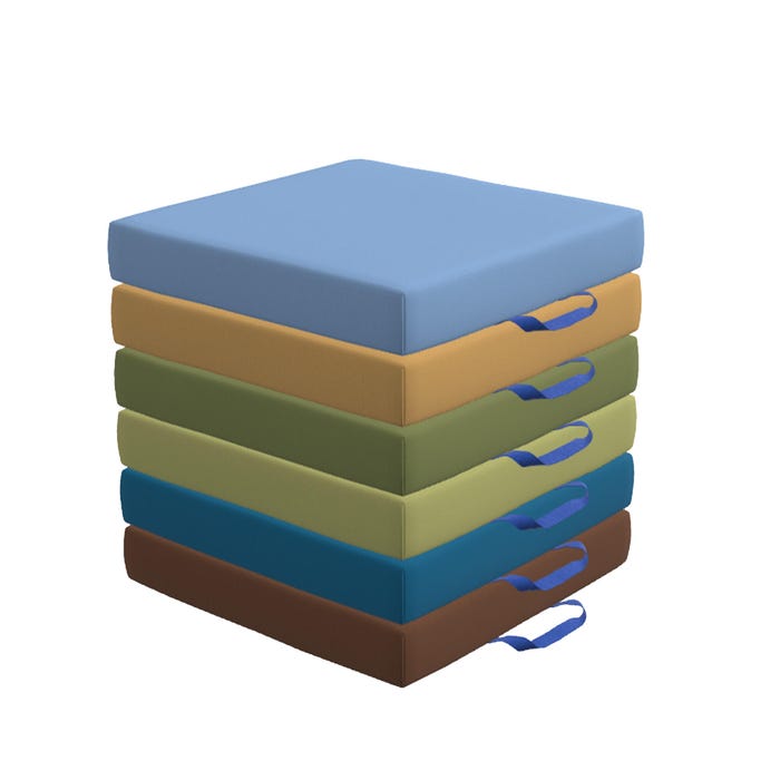 Childcraft Square Cushions, Assorted Colors, Set of 6