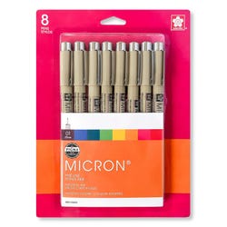 Sakura Pigma Micron 01 Pens, Rainbow Collection, Set of 8