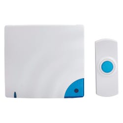 Tatco Water Resistant Wireless Doorbell, 250 ft Range, Blue/White, Item Number 1446482