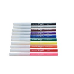 School Smart Washable Markers, Fine Tip, Assorted Colors, Pack of 10 086512