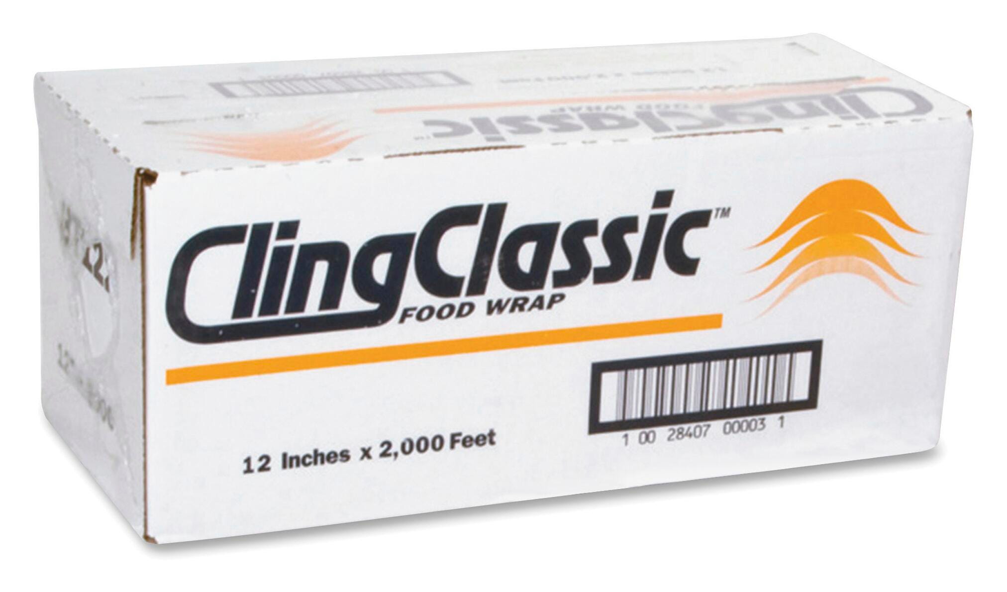Webster Cling Classic Food Wrap, 12 In x 2000 Ft, Clear, Item Number 1573235